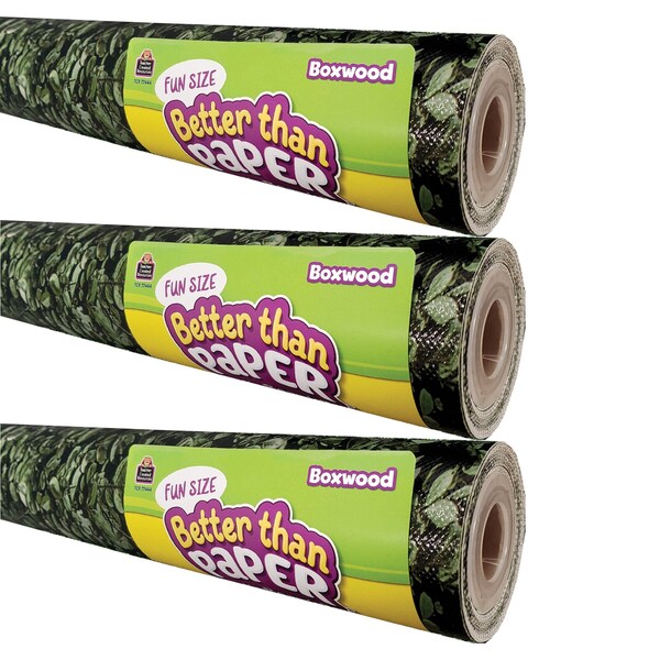 Teacher Created Resources Fun Size Better Than Paper Bulletin Board Roll, 18in. x 12ft., Boxwood, 3PK 77444 - main